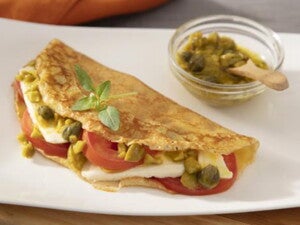 Prato branco com Crepioca Zero Lactose